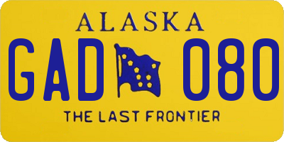 AK license plate GAD080
