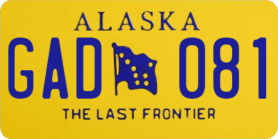 AK license plate GAD081