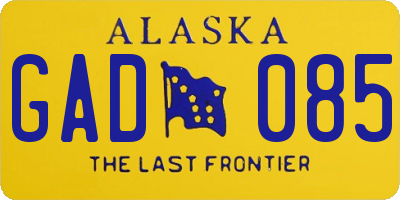 AK license plate GAD085