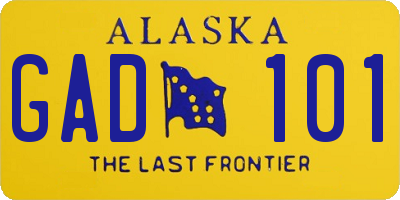 AK license plate GAD101