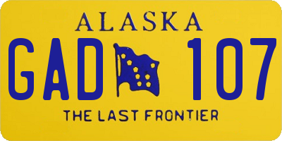 AK license plate GAD107