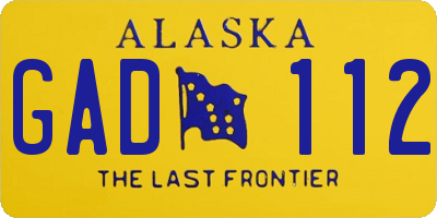 AK license plate GAD112