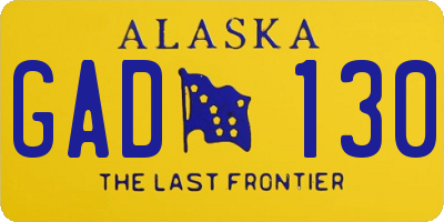 AK license plate GAD130