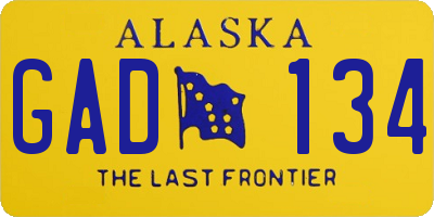 AK license plate GAD134