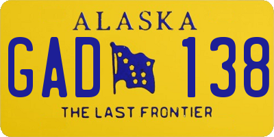 AK license plate GAD138