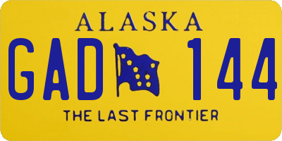 AK license plate GAD144