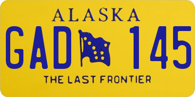 AK license plate GAD145