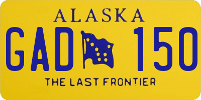 AK license plate GAD150