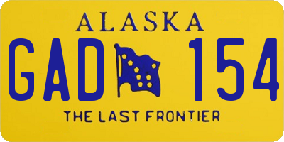 AK license plate GAD154