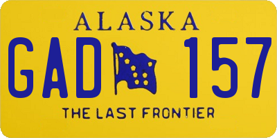 AK license plate GAD157