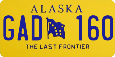 AK license plate GAD160