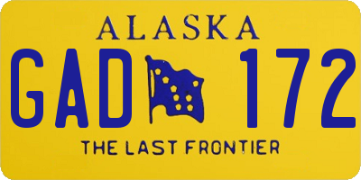 AK license plate GAD172