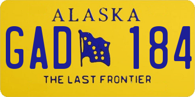 AK license plate GAD184