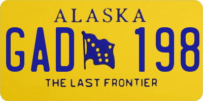 AK license plate GAD198