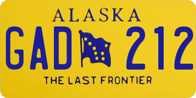 AK license plate GAD212
