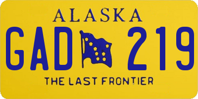 AK license plate GAD219