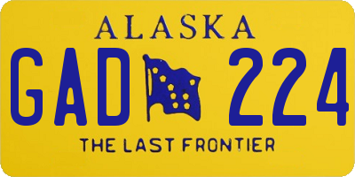 AK license plate GAD224