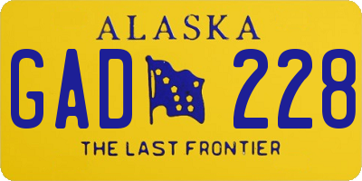 AK license plate GAD228