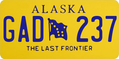 AK license plate GAD237