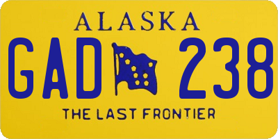 AK license plate GAD238