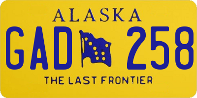 AK license plate GAD258