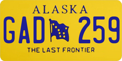 AK license plate GAD259