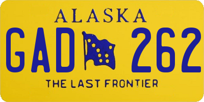 AK license plate GAD262