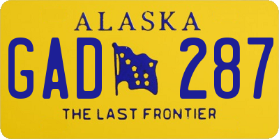 AK license plate GAD287