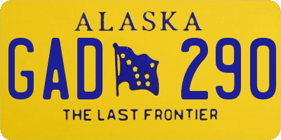 AK license plate GAD290