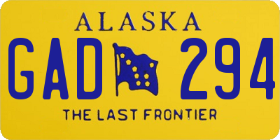 AK license plate GAD294