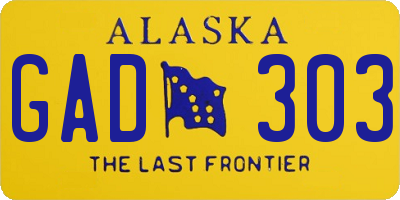 AK license plate GAD303