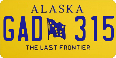 AK license plate GAD315