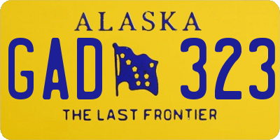 AK license plate GAD323