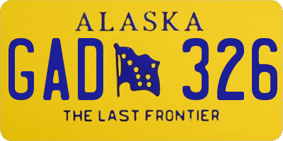 AK license plate GAD326