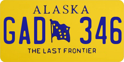 AK license plate GAD346