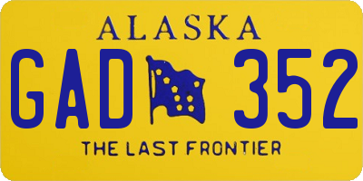 AK license plate GAD352