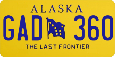 AK license plate GAD360