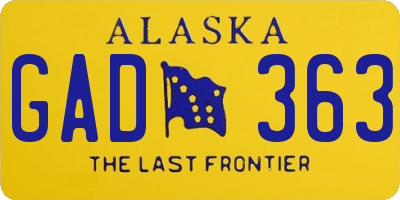 AK license plate GAD363