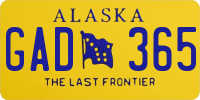 AK license plate GAD365