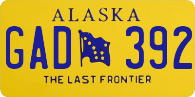 AK license plate GAD392