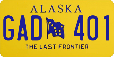 AK license plate GAD401