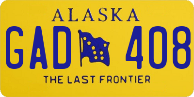 AK license plate GAD408