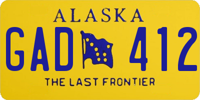 AK license plate GAD412