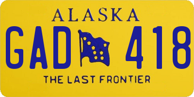 AK license plate GAD418