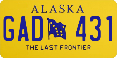 AK license plate GAD431