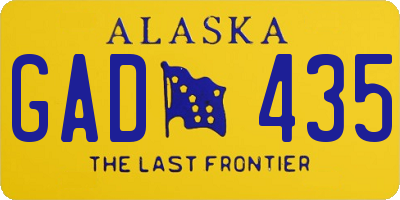 AK license plate GAD435