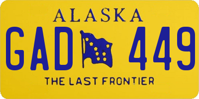 AK license plate GAD449