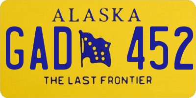 AK license plate GAD452