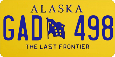 AK license plate GAD498