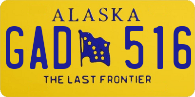 AK license plate GAD516